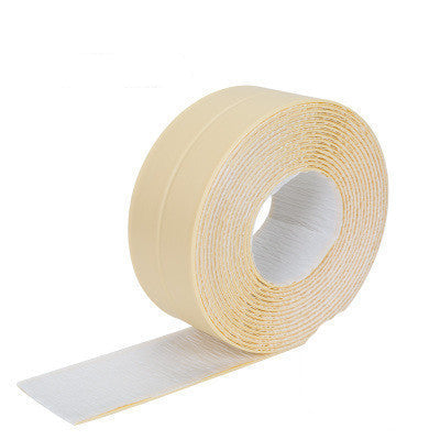 Roll of beige tape on a white background with text