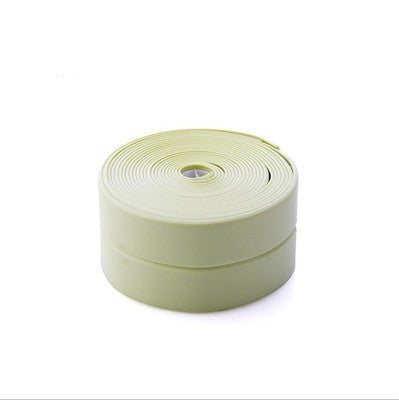 Roll of green tape on a white background with text