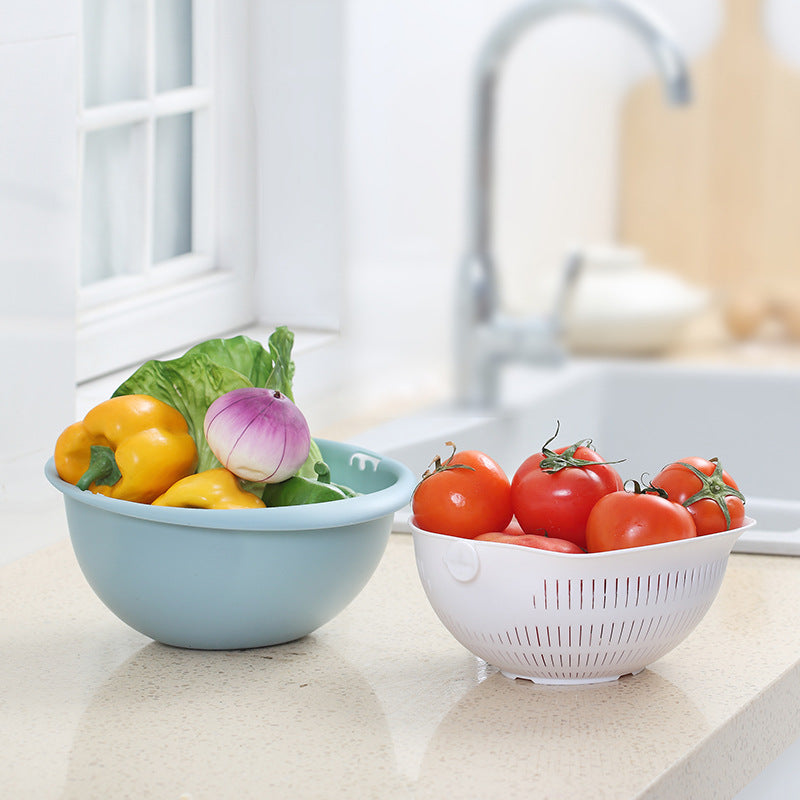 Double drain basket fruit basket vegetable basket