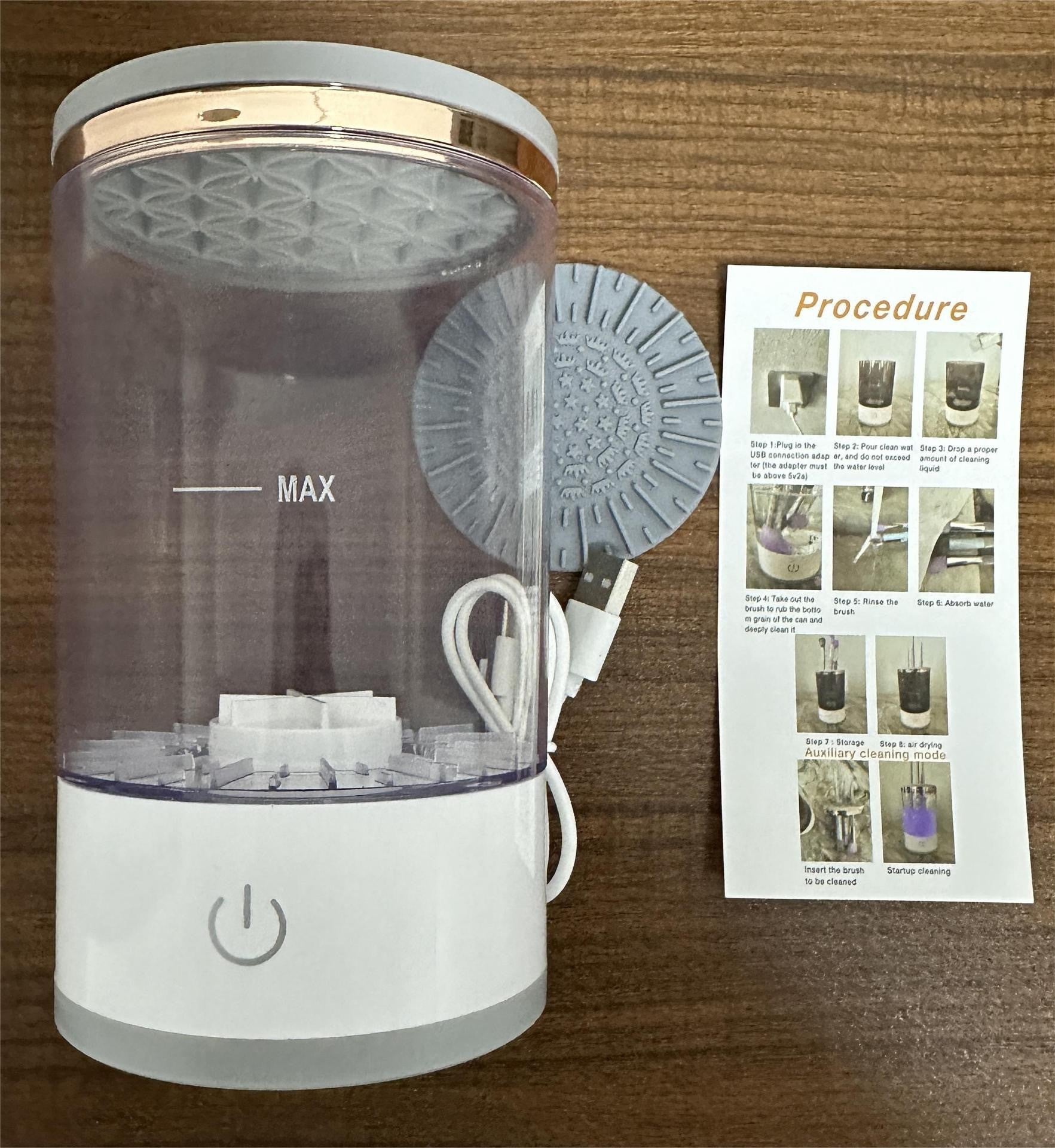 USB direct plug automatic makeup brush cleaner