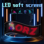 LED soft screen display with digital interface and text 'ORZ' on a dark background